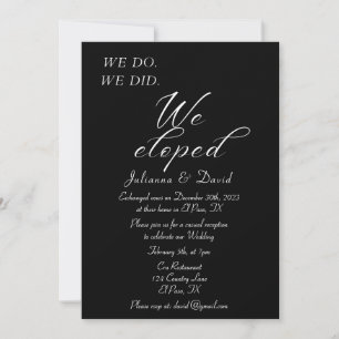 Wir taten es, als wir die Hochzeitsempfehlung geno Einladung