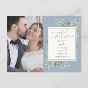 Wir tiedeten die Knot Script Foto Greenerity Weddi Ankündigungspostkarte