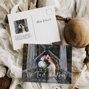 Wir tippen den Knoten   Ankündigung von Foto Elope Postkarte