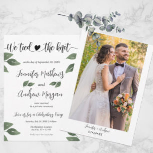 Wir tippen den Knoten Hochzeitsempfang für Fotos Einladung