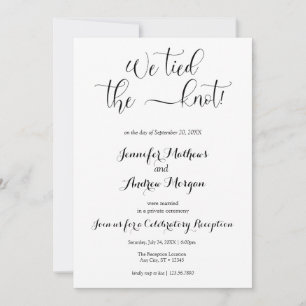 Wir tippen den Knoten   Lässige Hochzeitsempfang Einladung