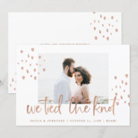 Wir tippen den Knoten | Rose Gold Hochzeit Ankündi