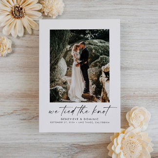 Wir tippten das Foto des Knotens auf Elopement/Hoc Ankündigung
