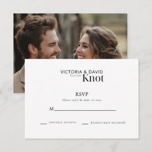 Wir tippten den Knoten Elopement / Hochzeitsempfan RSVP Karte