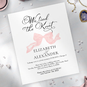 Wir tippten den Knoten Pink Bow Wedding Elopemen