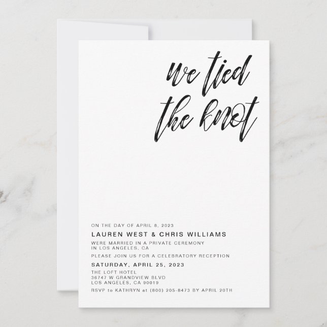 Wir tippten die Einladung zur Hochzeitsempfehlung  (Vorderseite)