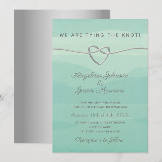 Wir tippten die Hochzeitsempfehlung des Knotens Einladung (Vorne/Hinten)