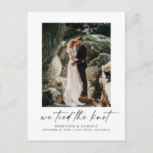 Wir tippten die Knot Elopement Ankündigung Postkar