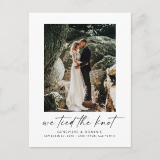Wir tippten die Knot Elopement Ankündigung Postkar