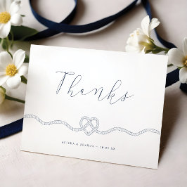 Wir tippten die Knot Nautical Navy & White Vielen  Dankeskarte