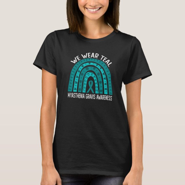 Wir tragen Aquamarin für Myasthenia Gravis Bewusst T-Shirt (Vorderseite)