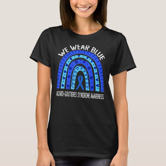 Wir tragen Blau für Aicardi Goutieres Syndrom AGS  T-Shirt (Vorderseite)