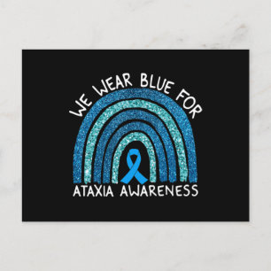 Wir tragen Blau für Ataxia Awareness Rainbow Gesch Postkarte