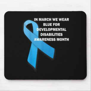 Wir tragen Blau für das Bewusstsein für Entwicklun Mousepad