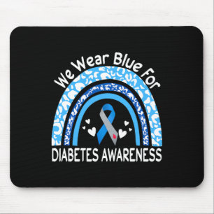Wir tragen Blau für Diabetes-Bewusstsein Regenboge Mousepad