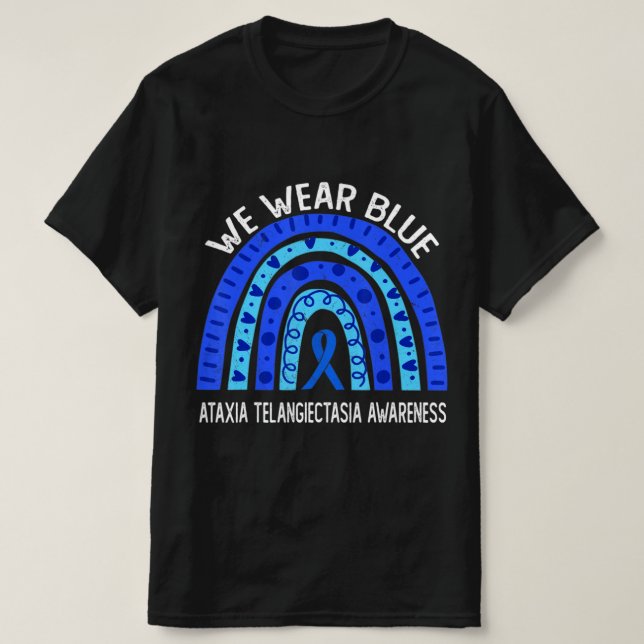 Wir tragen Blue for Ataxia Telangiectasia Awarenes T-Shirt (Design vorne)
