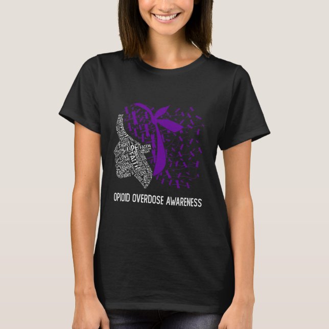 Wir tragen Lila für Opioid-Überdosierung T-Shirt (Vorderseite)