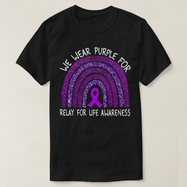 Wir tragen Lila für Relay for Life Awareness Liebe T-Shirt (Design vorne)