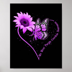 Wir tragen Lila Ribbon-Sonnenblumen-Überdosis-Bewu Poster