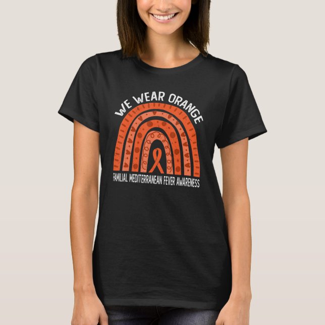 Wir tragen Orange für das familiäre Mittelmeer-Fie T-Shirt (Vorderseite)