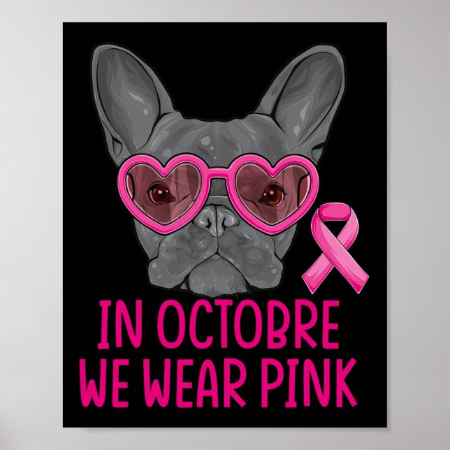 Wir tragen Pink Bulldog, der Brustkrebs bekommt Poster (Vorne)