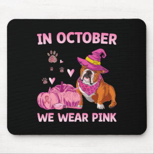 Wir tragen Pink English Bulldog Brustkrebs Awarene Mousepad