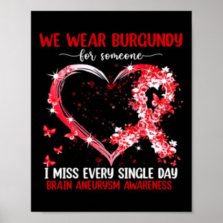 Wir tragen Rosa für Gehirnaneurysma Awareness Hear Poster