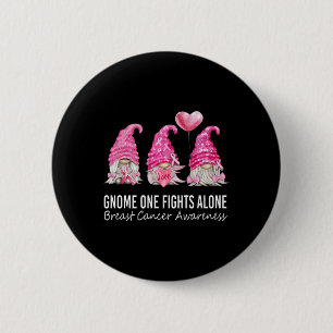 Wir tragen rosa Gnome Brustkrebs-Bewusstsein Button