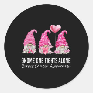 Wir tragen rosa Gnome Brustkrebs-Bewusstsein Runder Aufkleber