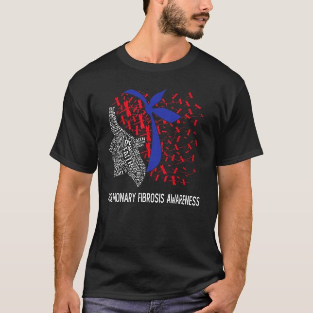 Wir tragen Rot & Blau für Lungenfibrose T-Shirt (Vorderseite)