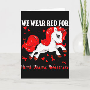 Wir tragen Rot für das Einhorn-Herzkrankheit-Bewus Karte