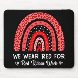 Wir tragen Rot für den Regenbogen der Red Ribbon W Mousepad