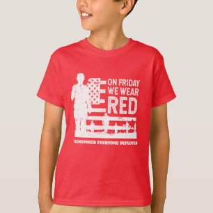Wir tragen roten Freitag-Soldaten T-Shirt