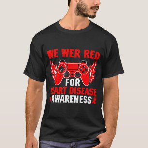 Wir tragen rotes Gaming-Kinder-Herzkrankheits-Bewu T-Shirt