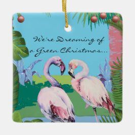 Wir träumen von einem grünen Weihnachtsfest Person Keramikornament