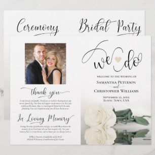 Wir tun es! Elegantes White Rose DIY Fold Wedding