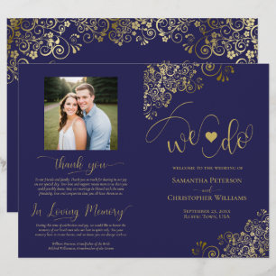 Wir tun es! Navy Blau & Gold DIY-Falt-Hochzeitspro
