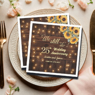 Wir tun es noch 25. Hochzeitsjubiläum Lichterkette Serviette