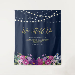 Wir tun es noch   String Lights Wedding Anniversar Wandteppich