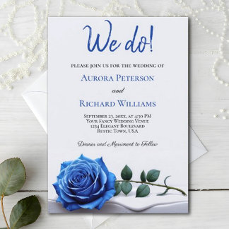 Wir tun es. Romantische Hochzeit der Royal Blue Ro Einladung