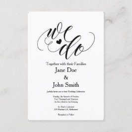 Wir tun grundlegende Hochzeits-Einladung Einladung