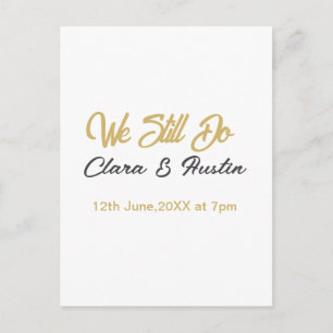 Wir tun noch ein paar Name Datum Champagner Gold G Postkarte