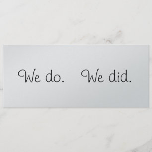 Wir tun. Wir taten., wedding ODER Ankündigung