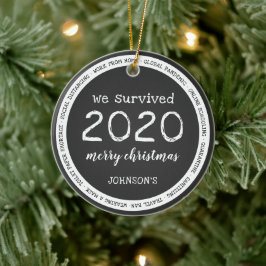 Wir überlebten 2020 Name Gray Keramik Ornament