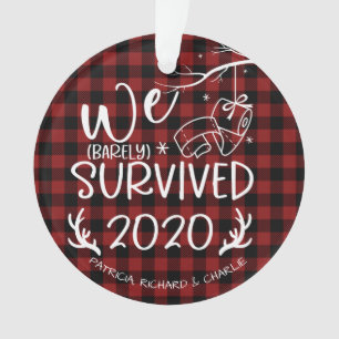 Wir überlebten 2020 Niedliche Covid Weihnachten Ornament