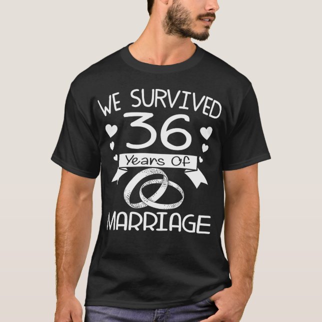 Wir überlebten 36 Jahre Ehe 36 Jahre alt T-Shirt (Vorderseite)