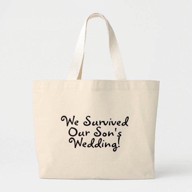 Wir überlebten unsere Wedding Söhne Jumbo Stoffbeutel (Vorne)