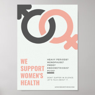 Wir unterstützen Frauenplakate am Arbeitsplatz Poster