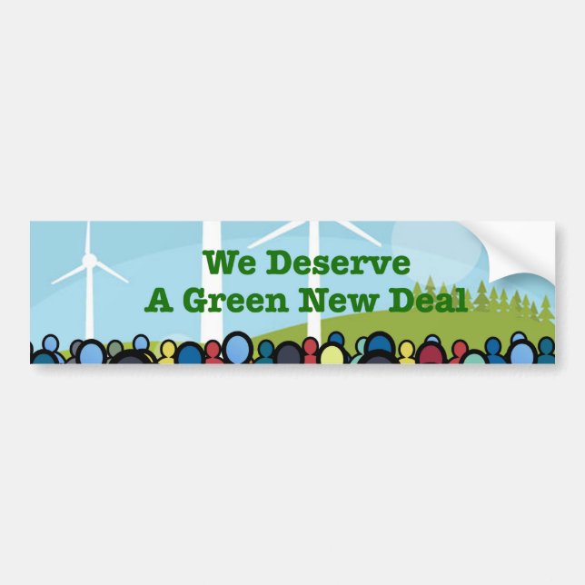Wir verdienen einen grünen New Deal Autoaufkleber (Vorne)