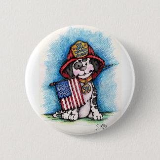 Wir vergessen nie 9/11 Feuerwehrmann-Dalmatiner Button
